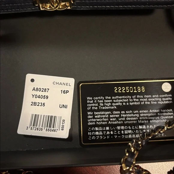 Chanel Navy Quilted Leather Clutch - Picture 3 of 5